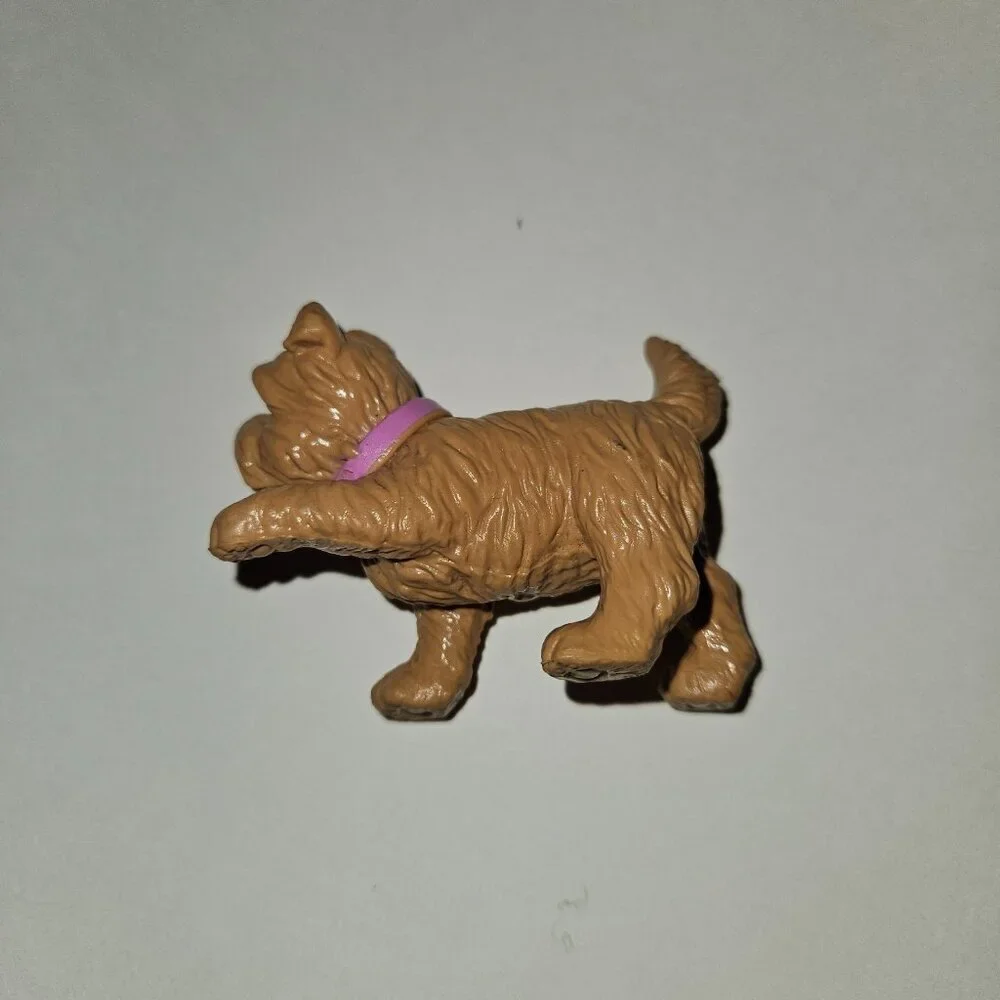 3 Barbie Pet Figures Brown Puppy Dog Gray Bunny Rabbit Toy Lot